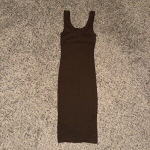 Ambiance Apparel Women's Brown Maxi Dress Size Small Fitted Long